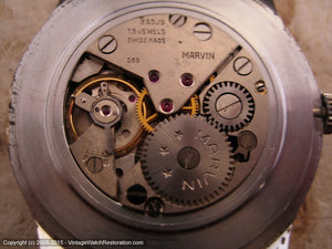 Marvin with Wonderful Speckled Dial and Original Red Presentation Box, Manual, V.Large 37mm