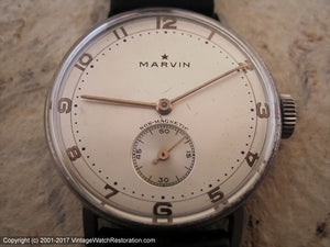 Soft Yellow Dial 1940s Marvin Classic, Manual, 33mm