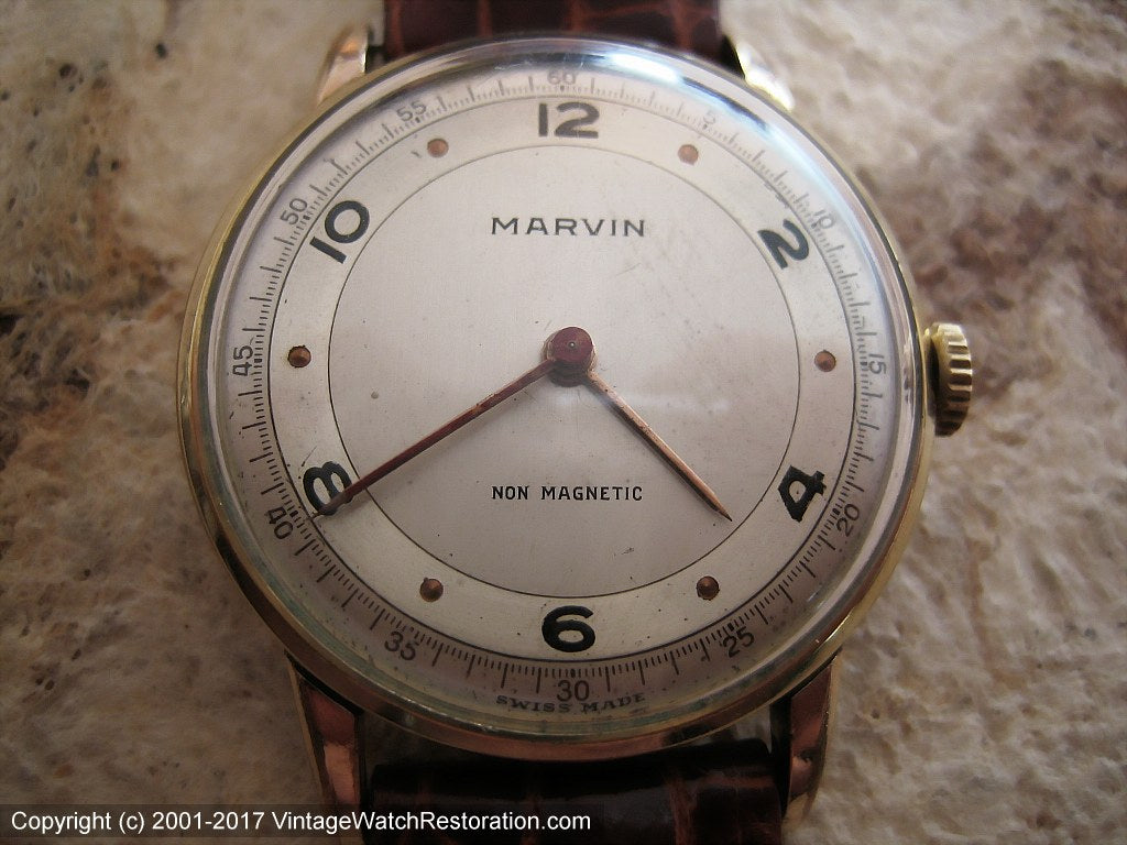 Marvin Two-Tone Silver Dial, Manual, 31mm