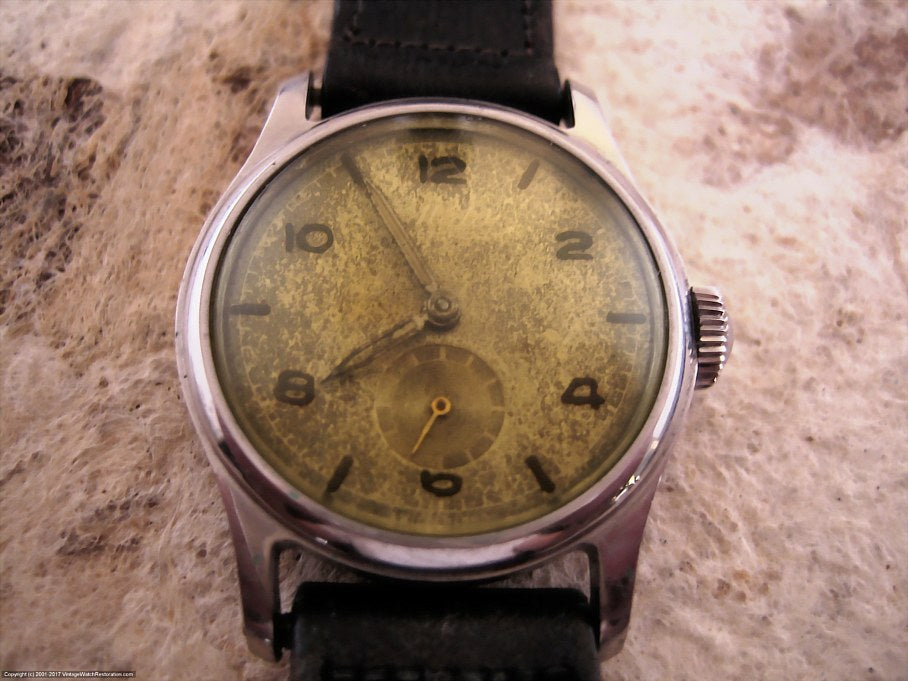Mido 'Multifort' WWII Era with Yellowed Crystal and Original Box, Automatic, 28mm