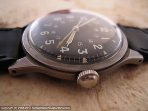 1966 Benrus Military 24-Hour Black Dial DTU-2A/P MIL-W-3818B, Manual, 34x41