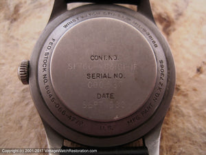 1966 Benrus Military 24-Hour Black Dial DTU-2A/P MIL-W-3818B, Manual, 34x41