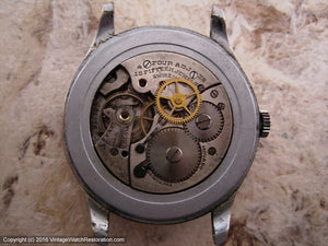 Original WWII Era Movado Elegant Roman Dial, Manual, Very Large 35mm