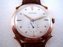 Load image into Gallery viewer, Stylized Movado Pink Gold Deco Gem, Manual, Whopping 37mm
