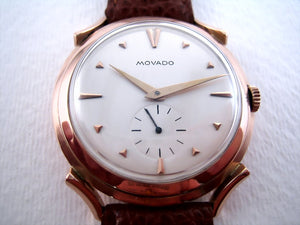 Stylized Movado Pink Gold Deco Gem, Manual, Whopping 37mm