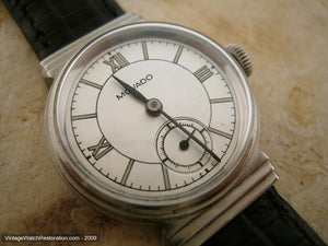 Early Movado Gem with Deco Stepped Lugs, Manual, 29mm