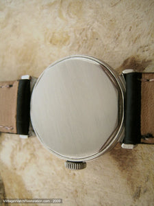 Early Movado Gem with Deco Stepped Lugs, Manual, 29mm