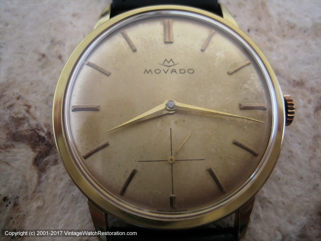 Movado Classic with Original Golden Dial, Manual, Large 34mm – Vintage ...