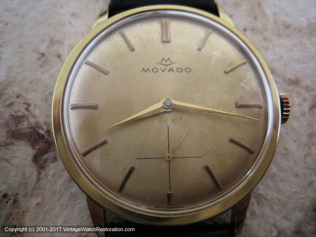 Movado Classic with Original Golden Dial, Manual, Large 34mm