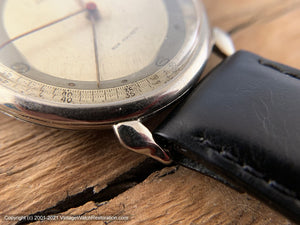 Marvin with Elegant Two Tone Original Military Style Dial, Horned Lugs, c.1940s, Manual, Large 36mm