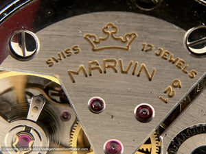 Marvin with a Perfect Original Striated Design Dial with Squared Markers and Hands, Manual, 35mm