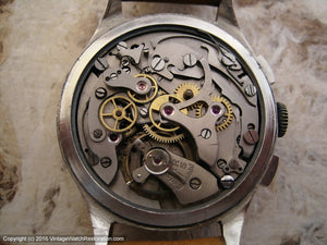 Nobel Landeron Chronograph Black and Copper Dial, Manual, Huge 37mm