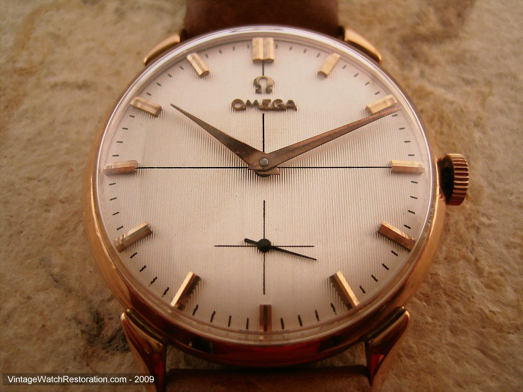 Omega Solid 18k Rose Gold Cal 268, Manual, Oversized 37mm