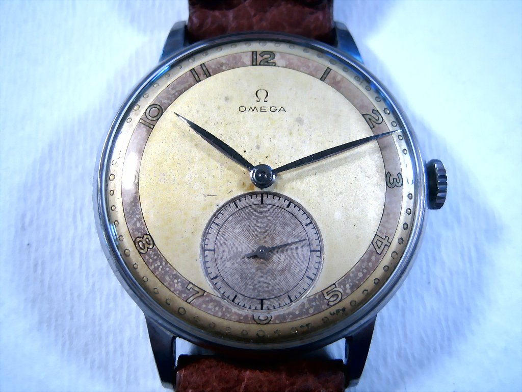 Huge Orig Mustard-Brown Omega, Manual, Huge 37.5mm