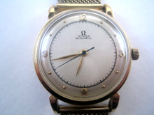 Load image into Gallery viewer, Early Bumper 18K Gold Omega, 14K Bracelet and Champagne Dial, Automatic, 33mm
