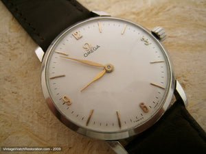 Omega Stunning Pure White Dial with Rose Gold Markers, Manual, 33mm
