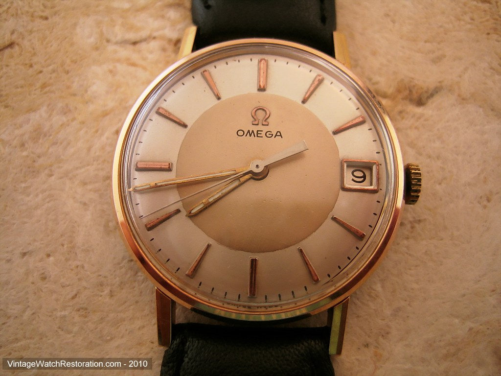 Rose Gold Two Tone Omega with Date, Manual, 31mm