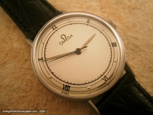 Omega Silvered Dial with Roman Number Cal 30T2 SC, Manual, Large 35mm