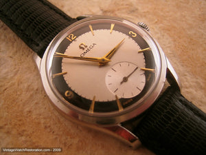 Spotless Omega Military with Black and White Dial, Manual, Very Large 36mm