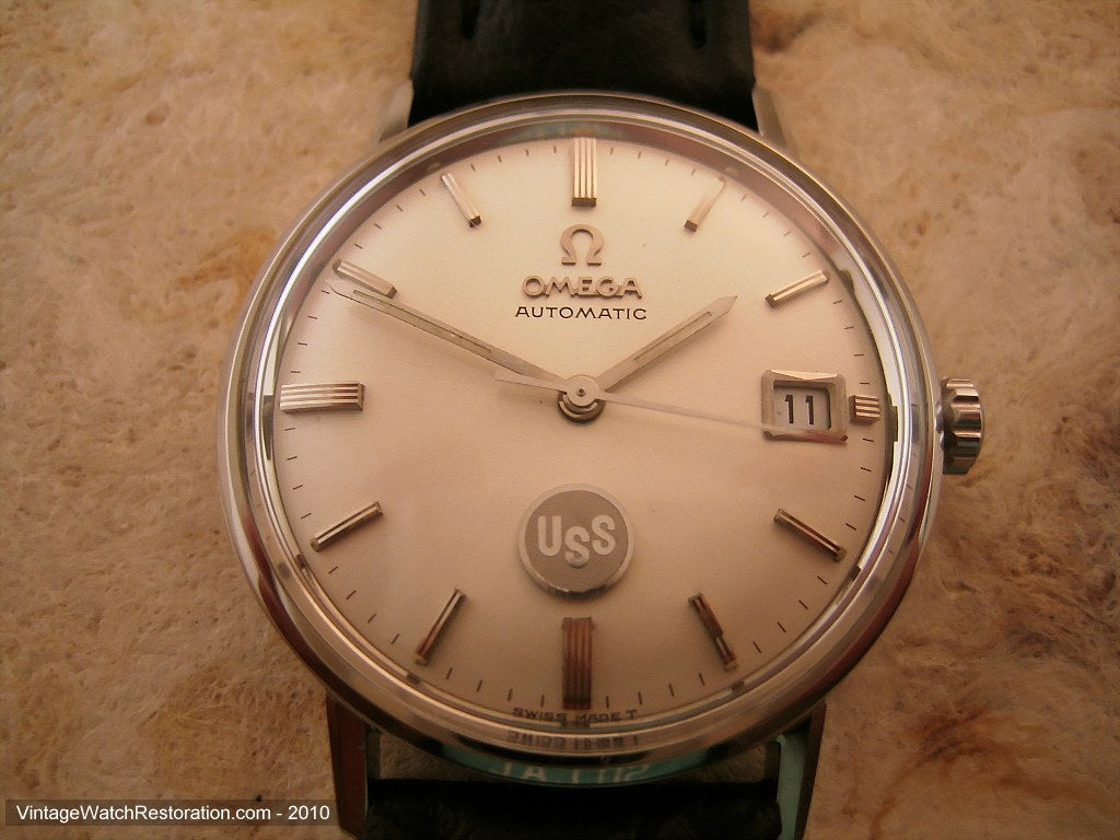 Mint USS Presentation Omega Stainless Cal 563, Automatic, Large 35mm