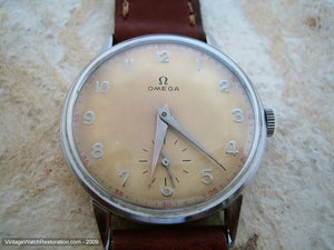 Handsome Omega with Mellow Mustardy Dial, Manual, Very Large 35mm