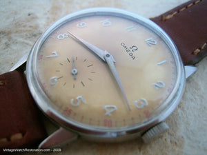 Handsome Omega with Mellow Mustardy Dial, Manual, Very Large 35mm