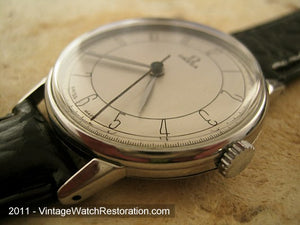 Super elegant early Omega 30T2SC with Stainless Dial, Manual, Large 35mm