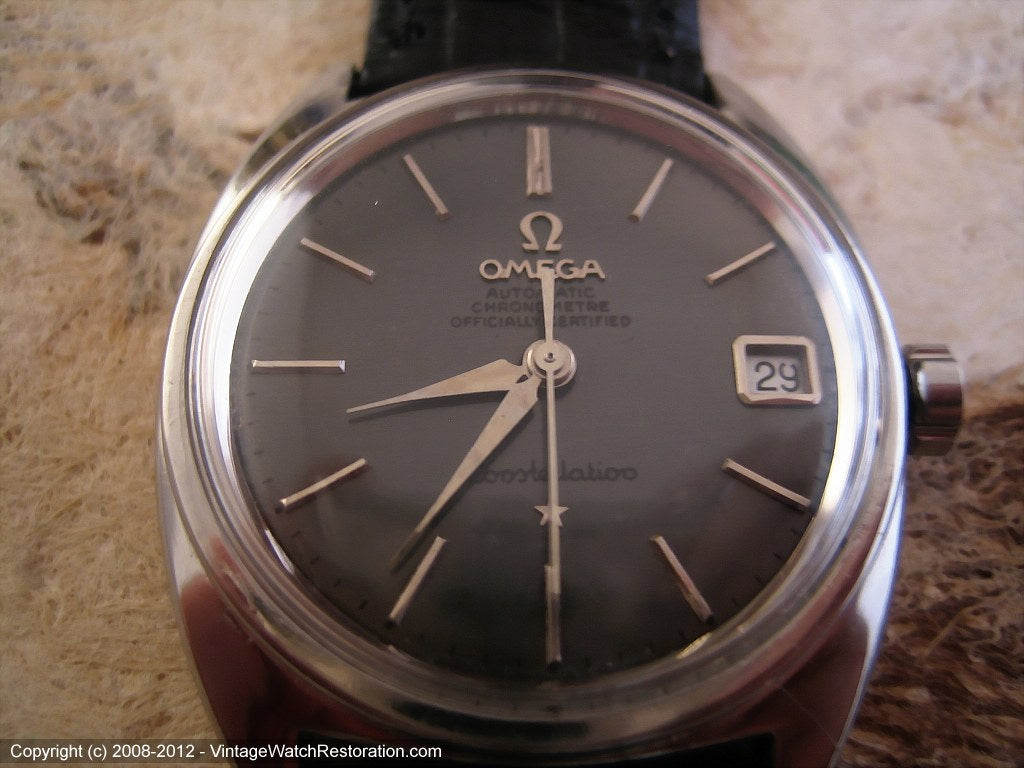 Stainless Omega Constellation Chronometer with Date, Automatic, Large 34mm