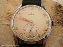Load image into Gallery viewer, Stainless Omega 30T2 PC Movement in Soft Buttery Dial, Manual, Very Large 36.5mm
