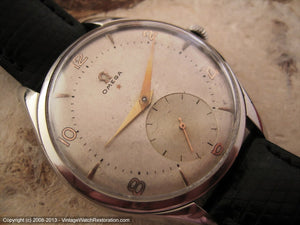 Huge Omega Red Star 20T2 with Original WWII Era Dial, Manual, Huge 38.5mm