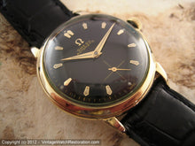 Load image into Gallery viewer, Black Dial Omega Automatic Cal 344 Bumper, Automatic, Large 35mm
