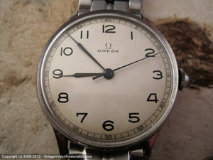 Fabulous Early WWII Big Bold Classic Omega Rare Model Cal 30SCT2, Manual, Very Large 35mm