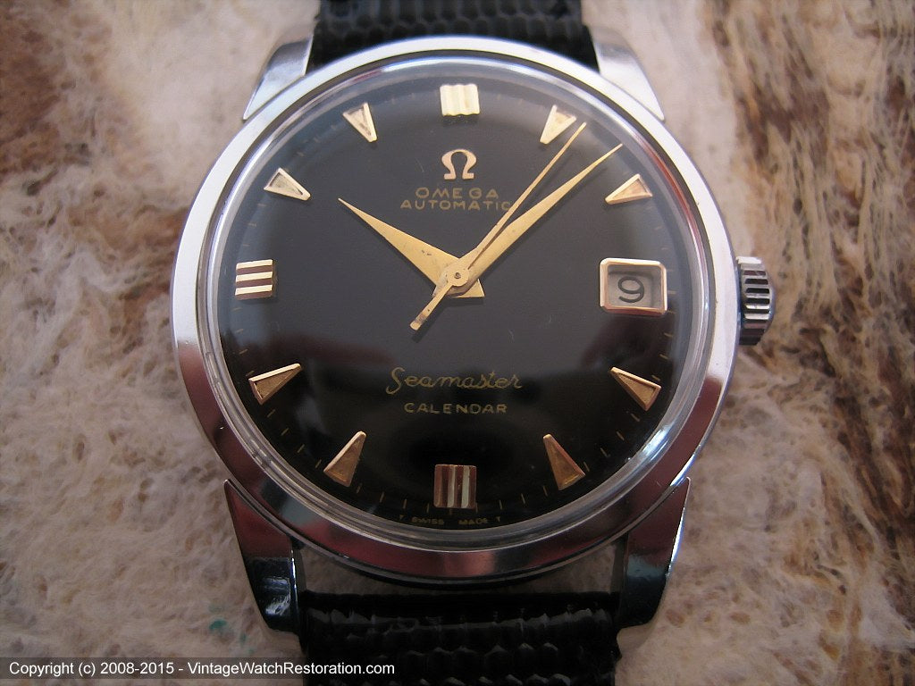 Early Omega Seamaster Black Dial with Date, Automatic, 34mm