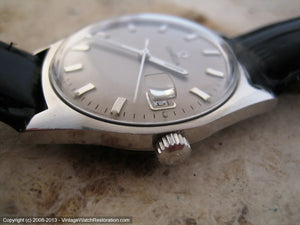 Dove Gray Dial Omega Stunner with Date, Automatic, Large 34.5mm
