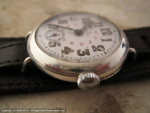 Omega WWI Porcelain 24 Hour Dial with Military Strap, Manual, 33mm