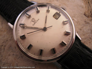 Omega with Raised Marker Dial and Date Window, Manual, 34mm
