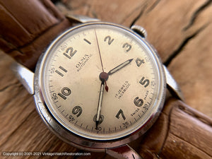 Olma Original Cream Patina Dial with Perfect Second Tick Markers,  Automatic, Large 35mm