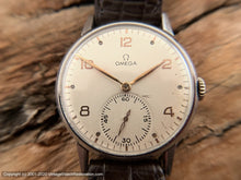 Load image into Gallery viewer, Omega Pearl White Dial Rose-Gold Numbers, Huge Case Cal 30T2 c.1944, Manual, Lg 35mm
