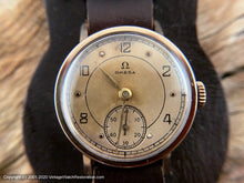 Load image into Gallery viewer, Omega Early, Original Ambered Dial, Cool Christmas 1946 Incription, 9K Gold Case, Manual, 28.5mm
