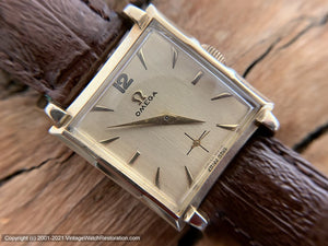 Omega c.1941 Square Case Champagne Dial, Cal R17.8, Manual, 27x37mm