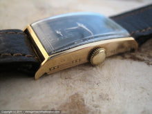 Load image into Gallery viewer, Black Dial Pierce in Decorative Tank-Shape 14K Gold Case, Manual, 20mmx35mm
