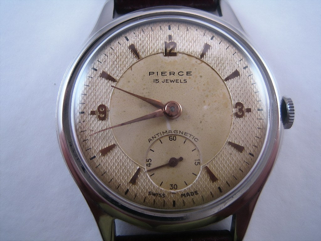 Pierce Parchment Textured Dial, Manual, Very Large 37mm – Vintage