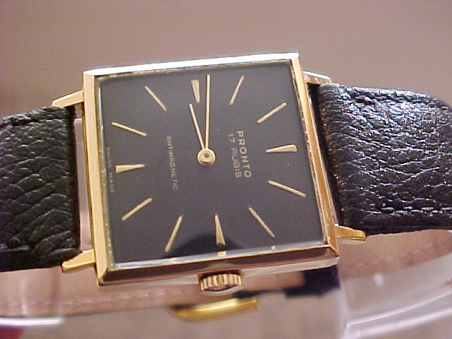 Pronto Solid 18k Squared Case,, Manual, 25mm