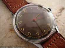 Load image into Gallery viewer, Revery Two-Tone Original Black &amp; Tan Dial with Pigskin Strap, Manual, Large 35mm
