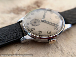 Rialto Military-Style with Unusual Gray-Tan Dial, Manual, 33mm