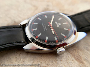 Roamer Black, Red and White Dial, Manual, Large 35mm