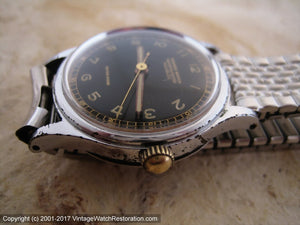 Rohrer Splendor WWII Era Military Black Dial, Manual, 32mm