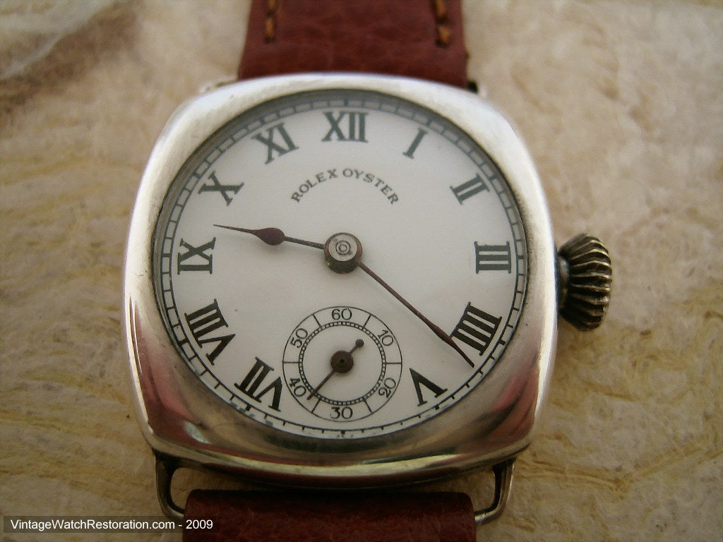 Early 30s Rolex Oyster Sterling Silver Beauty, Manual, 27x27mm