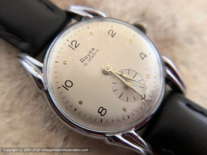 Royce in Original Champagne-Silver Dial with Deco Case, Manual, 32.5mm
