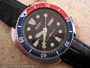 Huge Seiko 'Pepsico' Divers in Black Dial with Day-Date, Automatic, Huge 44mm